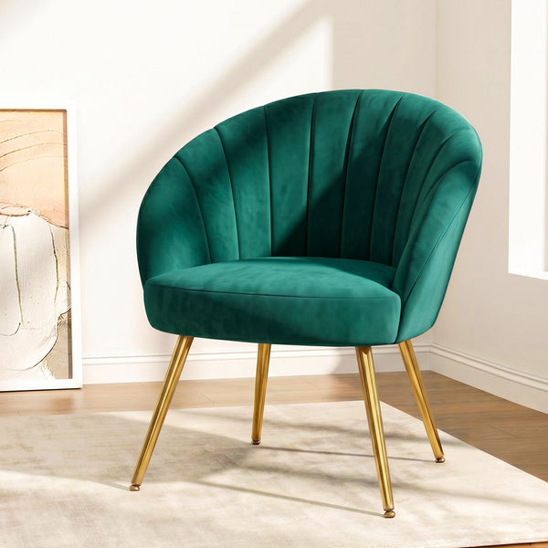 Artiss Armchair Velvet Green Eloise
