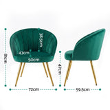 Artiss Armchair Velvet Green Eloise