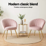 Artiss Armchair Velvet Pink Eloise