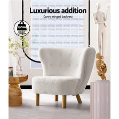 Artiss Armchair Lounge Accent Chair Armchairs Couch Chairs Sofa Bedroom White