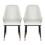 Artiss Dining Chairs Set of 2 Leather Seat Beige and Black