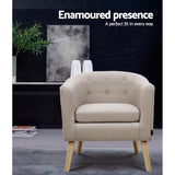 Artiss Armchair Tub Chair Beige Adora