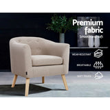 Artiss Armchair Tub Chair Beige Adora