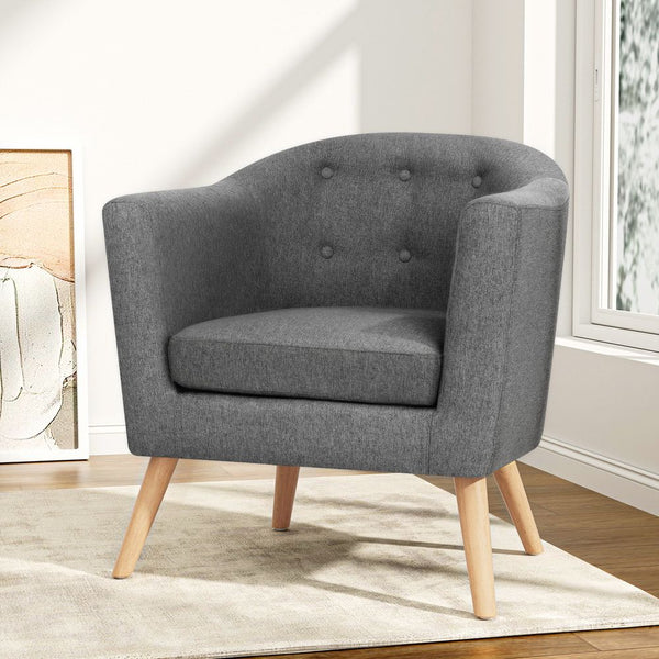 Artiss Armchair Tub Chair Grey Adora