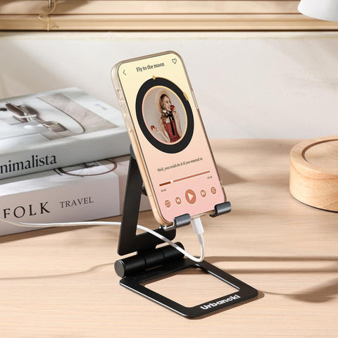 Urbanoki Portable Phone Tablet Stand Dual Folding Desk Travel Cradle Dock