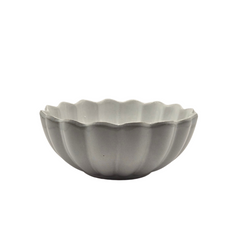 Set of 2 Scalloped Terracotta Bowls | White Glaze Finish | Decorative & Serving Bowls