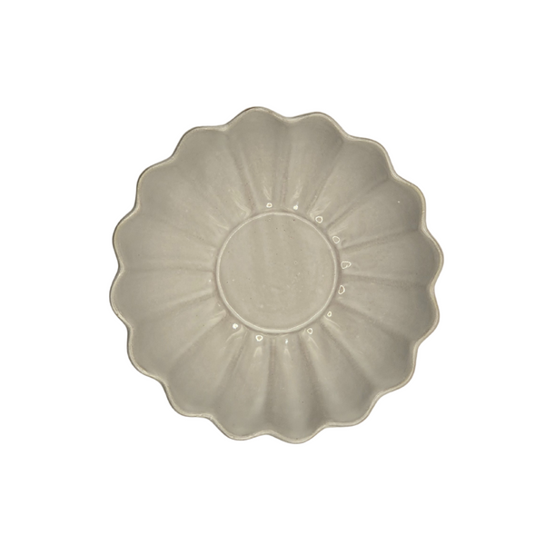 Set of 2 Scalloped Terracotta Bowls | White Glaze Finish | Decorative & Serving Bowls