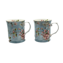 Peach Blossom Fine Bone China Tea Set for 2 - 5-Piece Floral Set