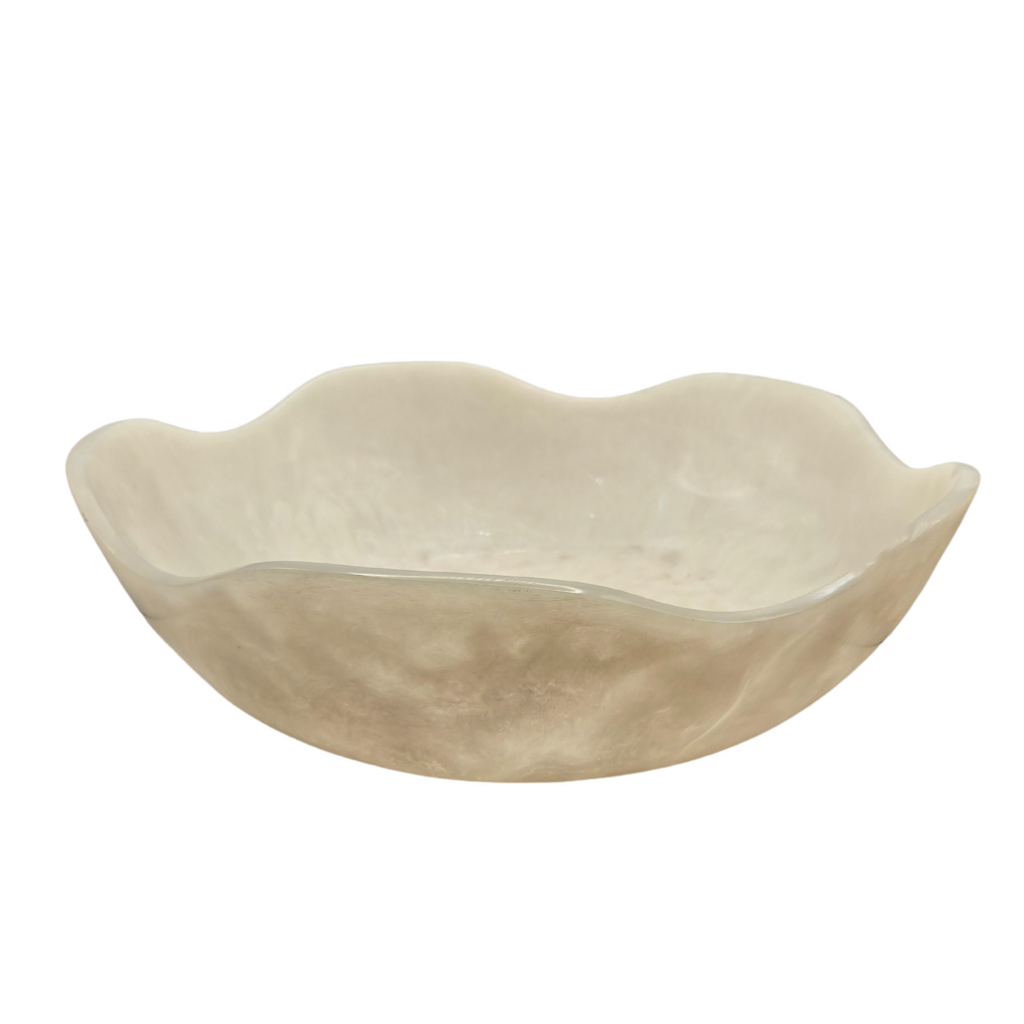 Allegra Large Resin Bowl - White | Decorative & Serving Bowl
