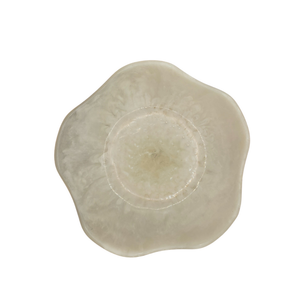 Allegra Large Resin Bowl - White | Decorative & Serving Bowl
