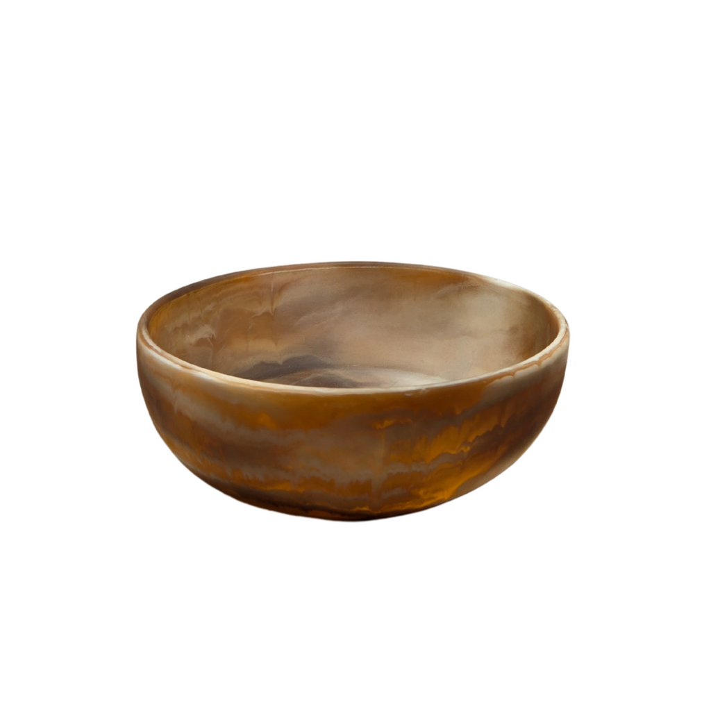 Halo Swirl Resin Serving Bowl – Latte- Marbled Decorative & Serveware Bowl