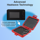 Laser Microwave Toastie Maker with Heatwave Tech Red