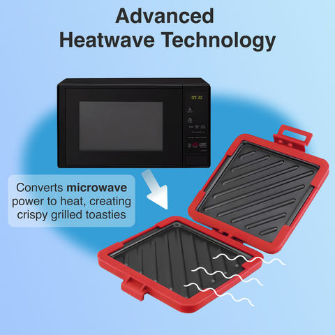 Laser Microwave Toastie Maker with Heatwave Tech Red