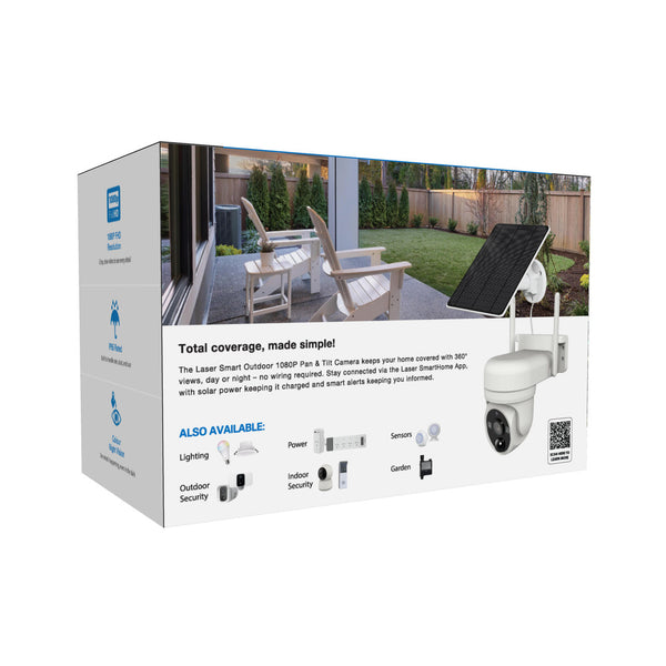 Laser FHD Outdoor Pan Tilt Camera Solar White