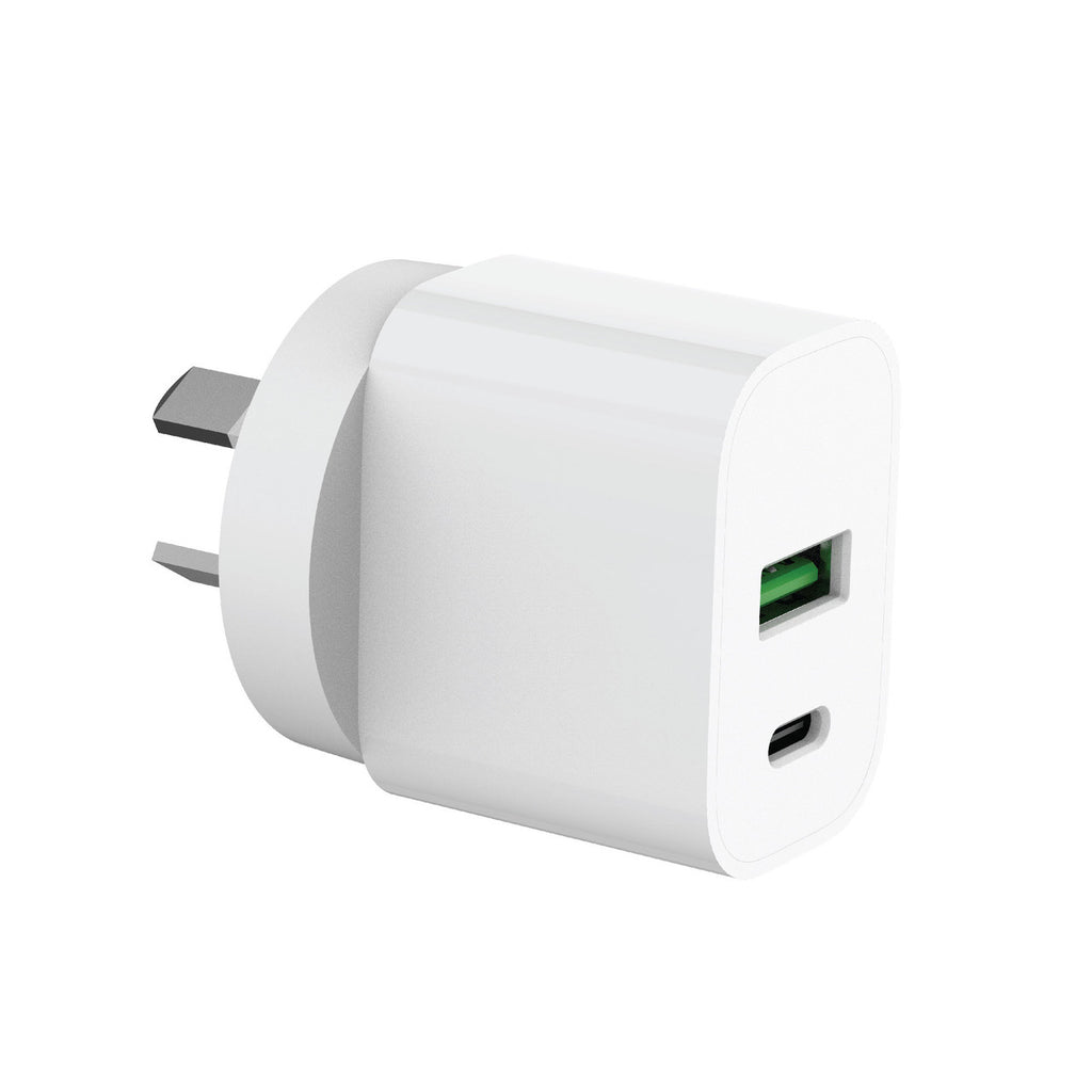 Laser Wall Charger USB A and C Fast Charge 30W