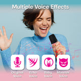 Laser Mini Karaoke Speaker with 2 Wireless Mics - Pink