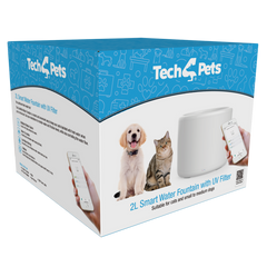 Tech4Pets 2L Smart Water Fountain with UV Filter for Pets