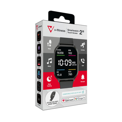 V-Fitness Smart Watch 2 Inch Touch Screen - Black