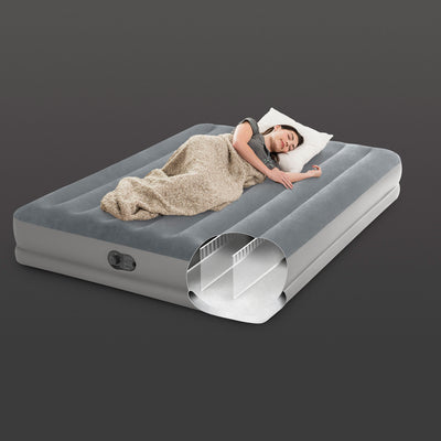 INTEX Queen Dura-Beam Standard Downy Easy Comfort Air Mattress 10 w/ Hand Pump 64765