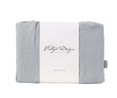 Dove Grey Linen Sheet Sets by Vintage Design Homeware Double