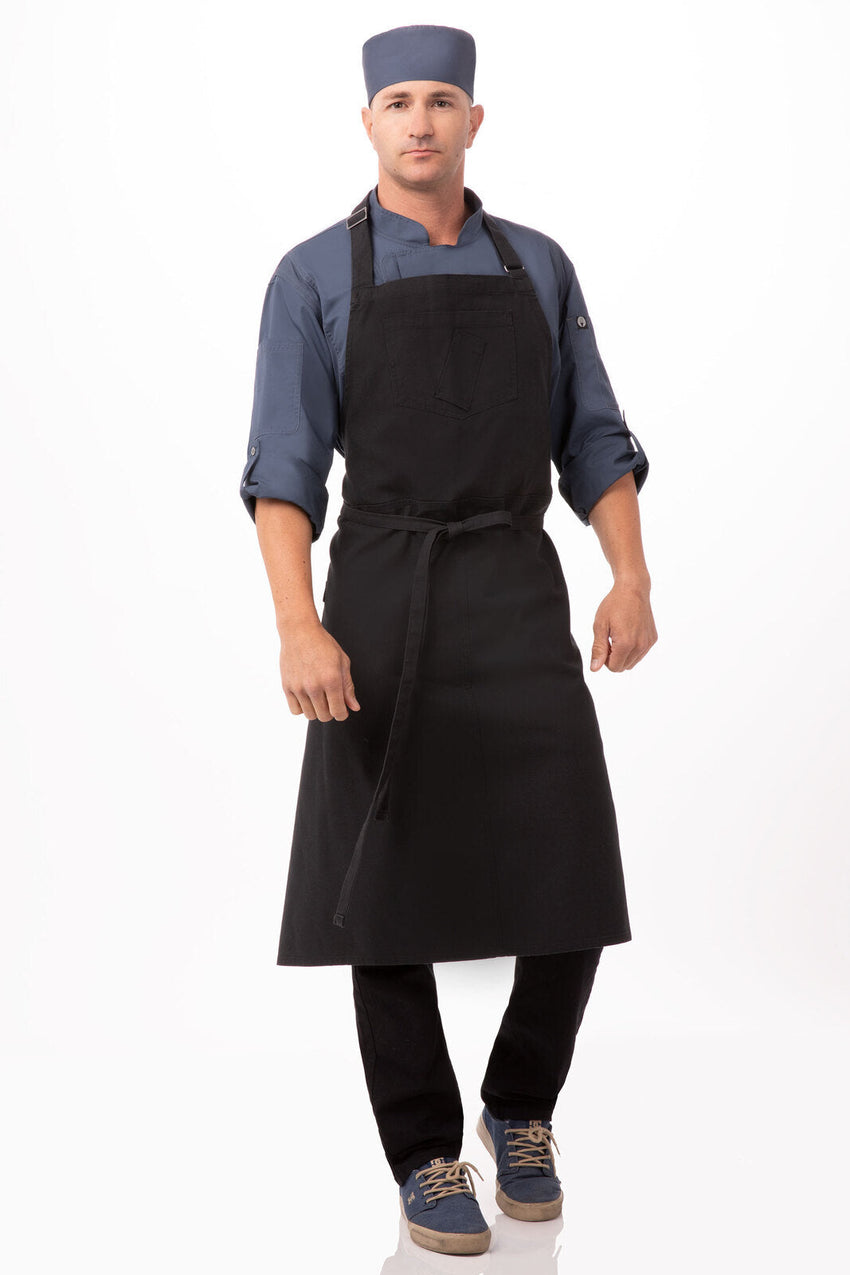 Rockford Steel Grey Chefs Bib Apron by Chef Works