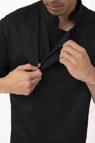Springfield Men's Black Zipper XS Chef Jacket by Chef Works