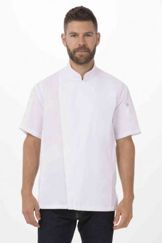 Springfield Men's White Zipper 3XL Chef Jacket by Chef Works