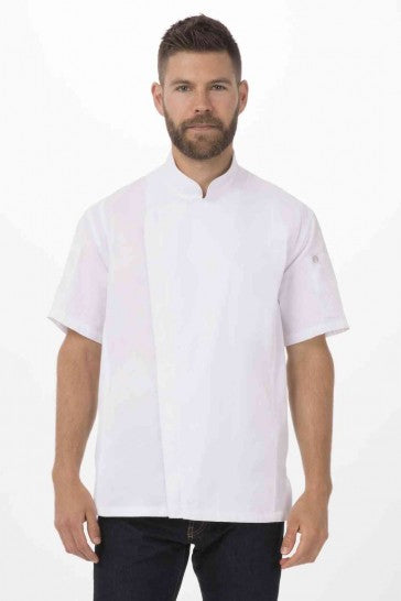 Springfield Men's White Zipper XS Chef Jacket by Chef Works