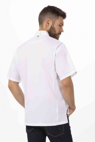 Springfield Men's White Zipper XS Chef Jacket by Chef Works