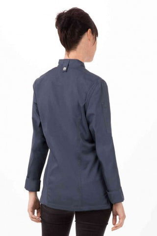 Hartford Women's Blue Zipper M Chef Jacket by Chef Works