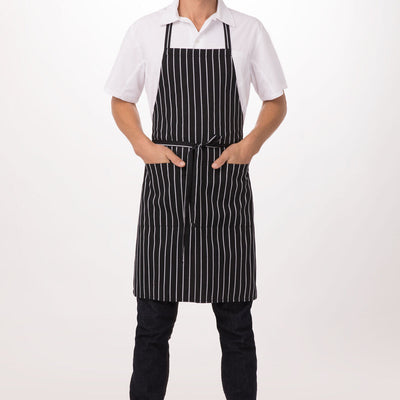 Chalk Stripe Black Bib Apron by Chef Works