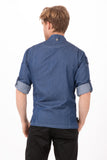 Gramercy Men's Denim Indigo Blue L Zipper Chef Jacket by Chef Works