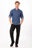 Gramercy Men's Denim Indigo Blue L Zipper Chef Jacket by Chef Works