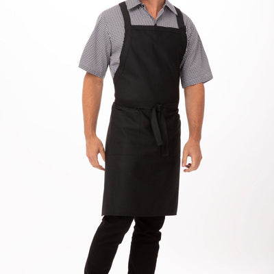 Cross-Back Black Bib Apron by Chef Works