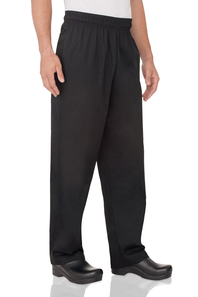 Essential Men's Black XXS Baggy Chef Pants by Chef Works