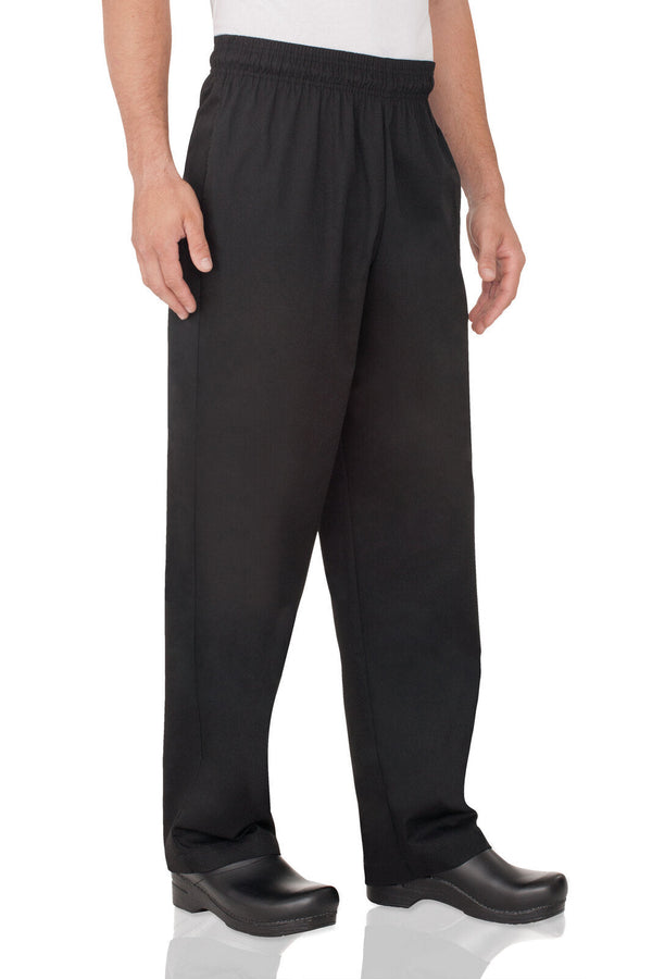 Essential Men's Black XXS Baggy Chef Pants by Chef Works