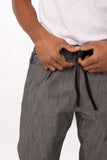 Jogger 257 Black/White Stripe L Men's Chef Pants by Chef Works