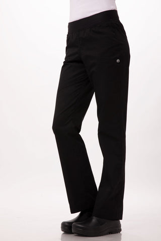 Lightweight Black L Slim Women's Chef Pants by Chef Works
