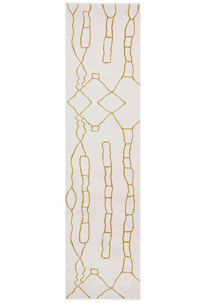 Paradise Runner Amy Gold by Rug Culture - 400X80CM - RUNNER
