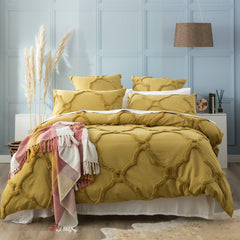 Moroccan 100% Cotton Chenille Vintage Washed Tufted Willow European Pillowcase by Renee Taylor