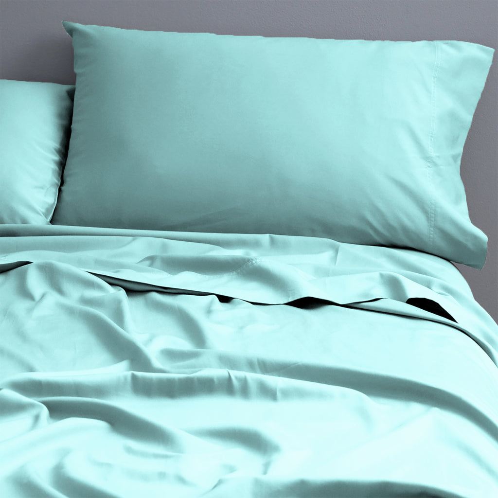 Natural Cotton 500 Thread Count Torquoise Sheet Set by Park Avenue Single