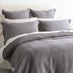 Elegance Waffle Cotton Jacquard Fossil Quilt Cover Set by Renee Taylor Queen