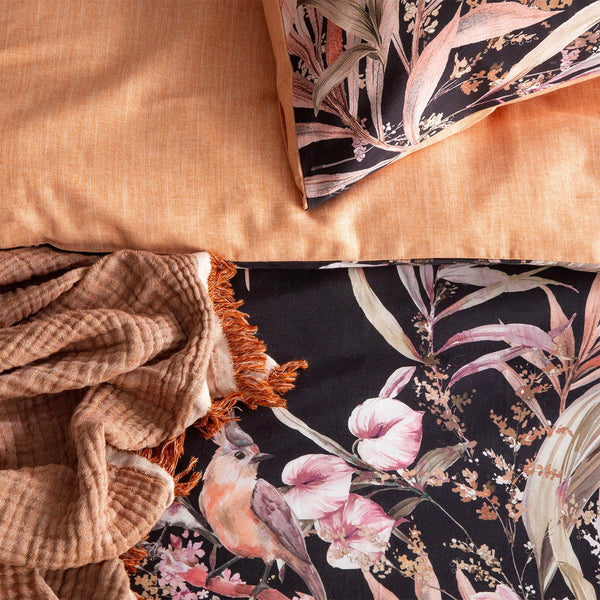 300 TC Grevillea Cotton Reversible Onyx Quilt Cover Sets by Renee Taylor Queen