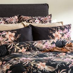 300 TC Grevillea Cotton Reversible Onyx European Pillowcase by Renee Taylor