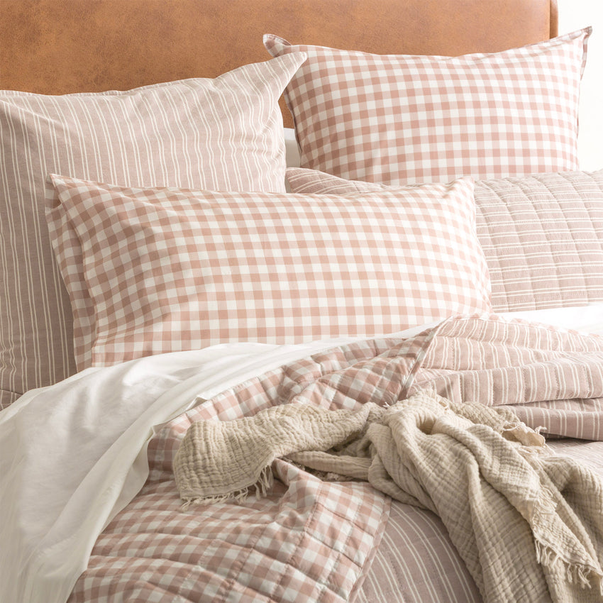 Alison Yarn Dyed Cotton Reversible Clay Quilted Coverlet Set by Renee Taylor Queen/King