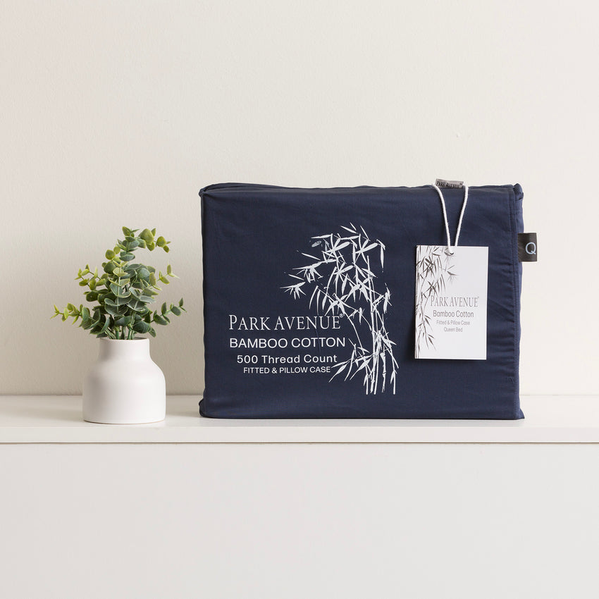 Bamboo Cotton 500 Thread Count Indigo Combo Set by Park Avenue Double