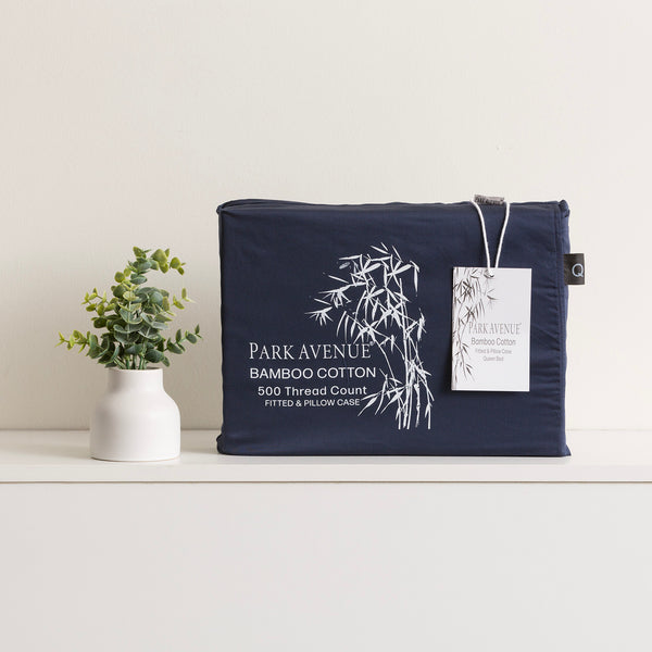 Bamboo Cotton 500 Thread Count Indigo Combo Set by Park Avenue Mega King