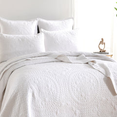 Asher Jacquard Coverlet White Set by Renee Taylor Queen/King