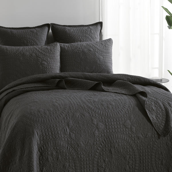 Asher Jacquard Coverlet Grey Set by Renee Taylor Super King