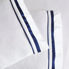 Cloud 1000 TC Egyptian Cotton White Navy Deep King Sheet sets by Renee Taylor
